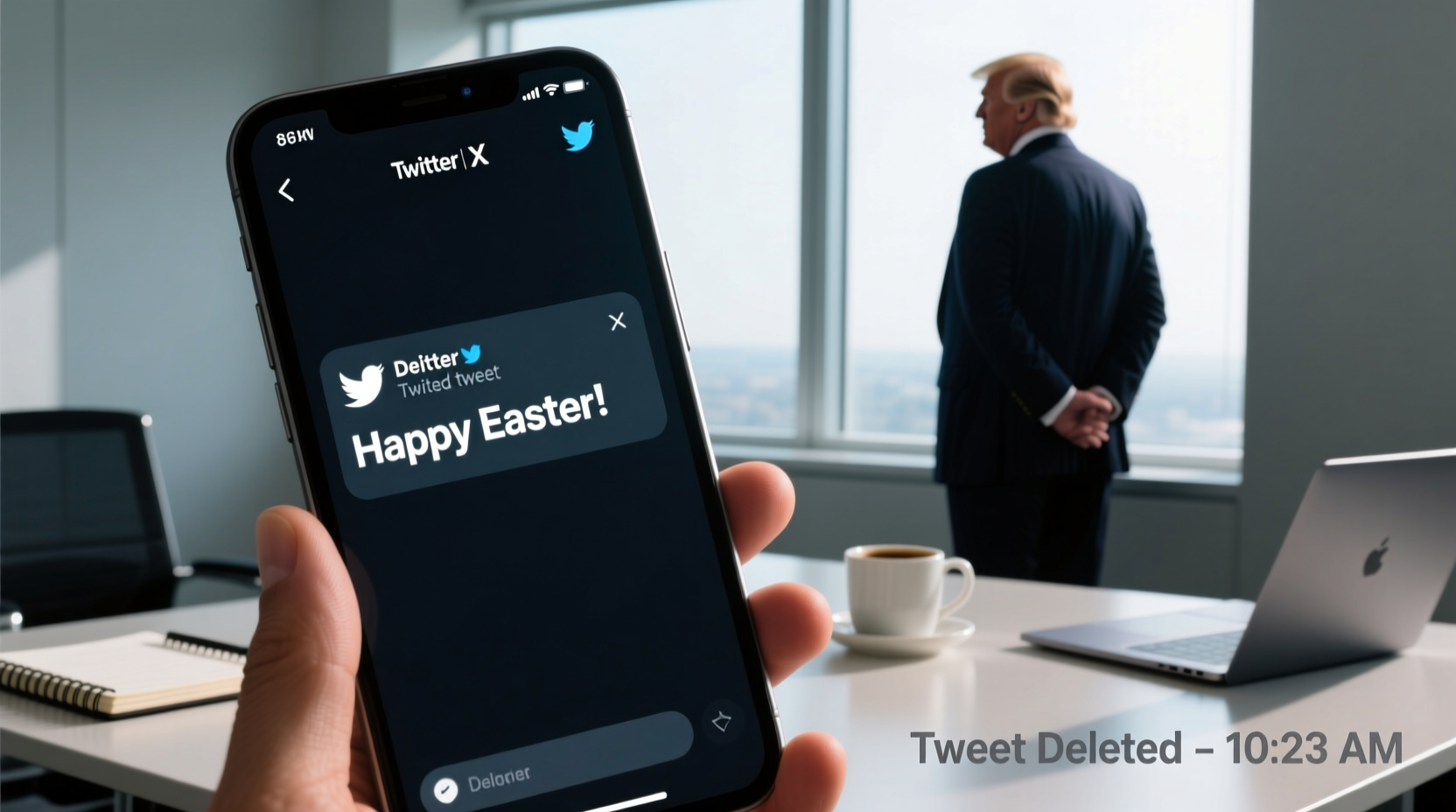 did trump delete his easter tweet