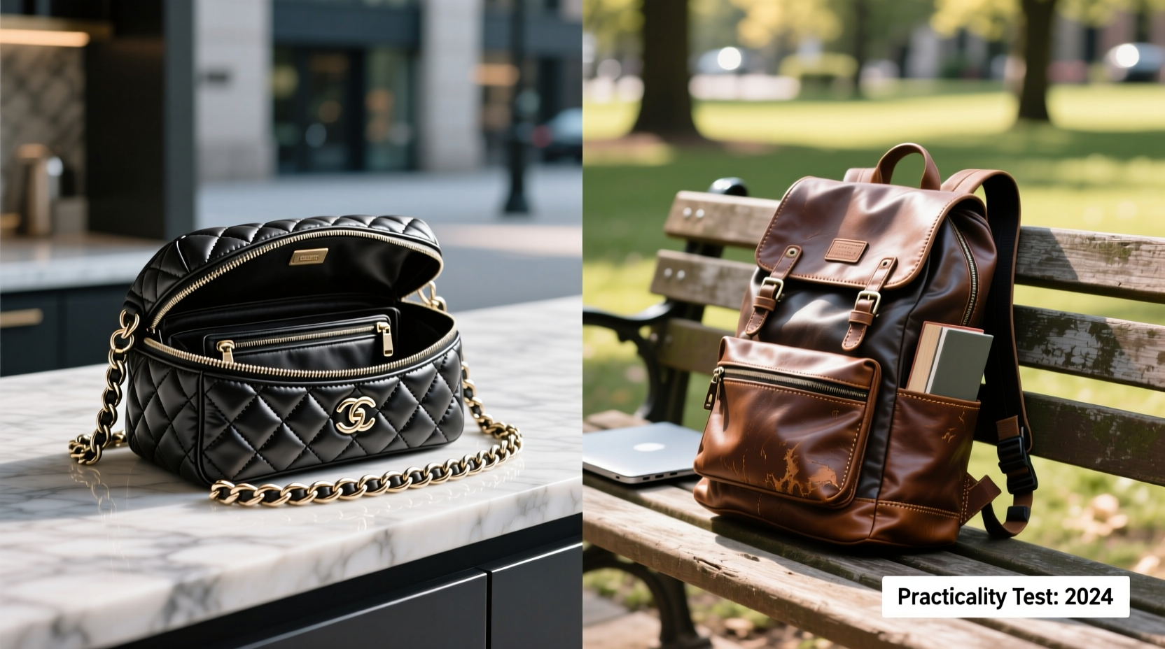 quilted chain bag vs leather backpack which is actually more practical