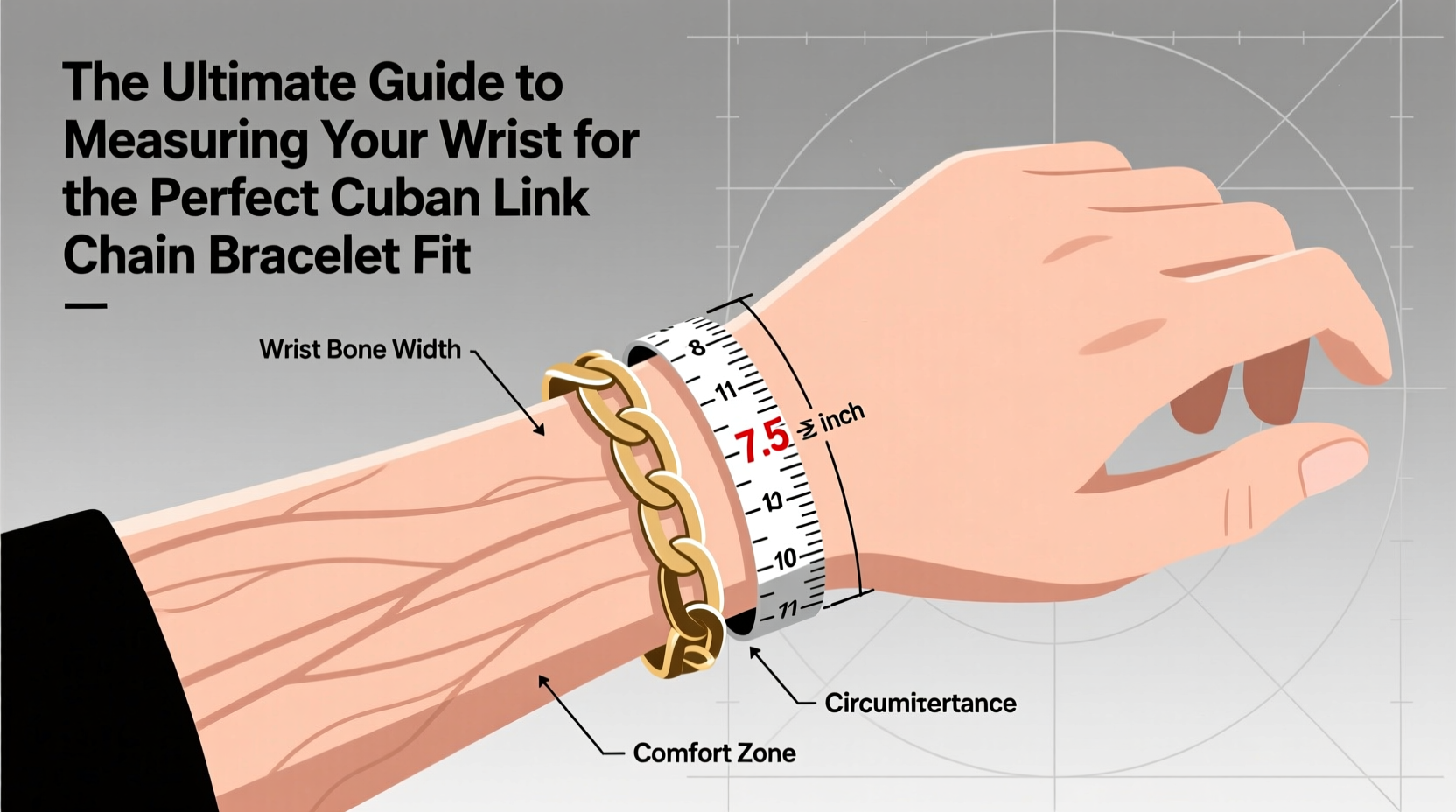 the ultimate guide to measuring your wrist for the perfect cuban link chain bracelet fit