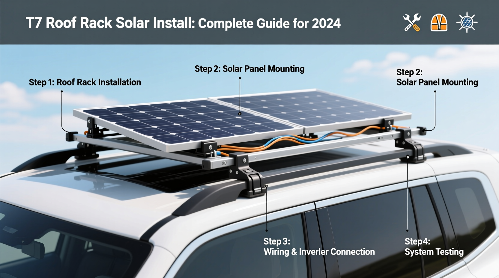t7 roof rack solar install