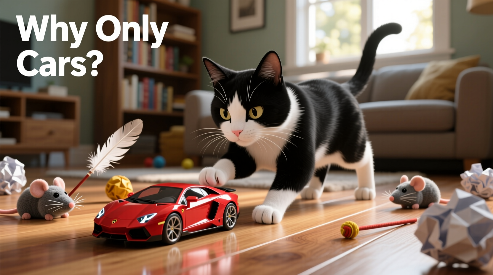 my cat ignores all his toys except toy cars whats up with that