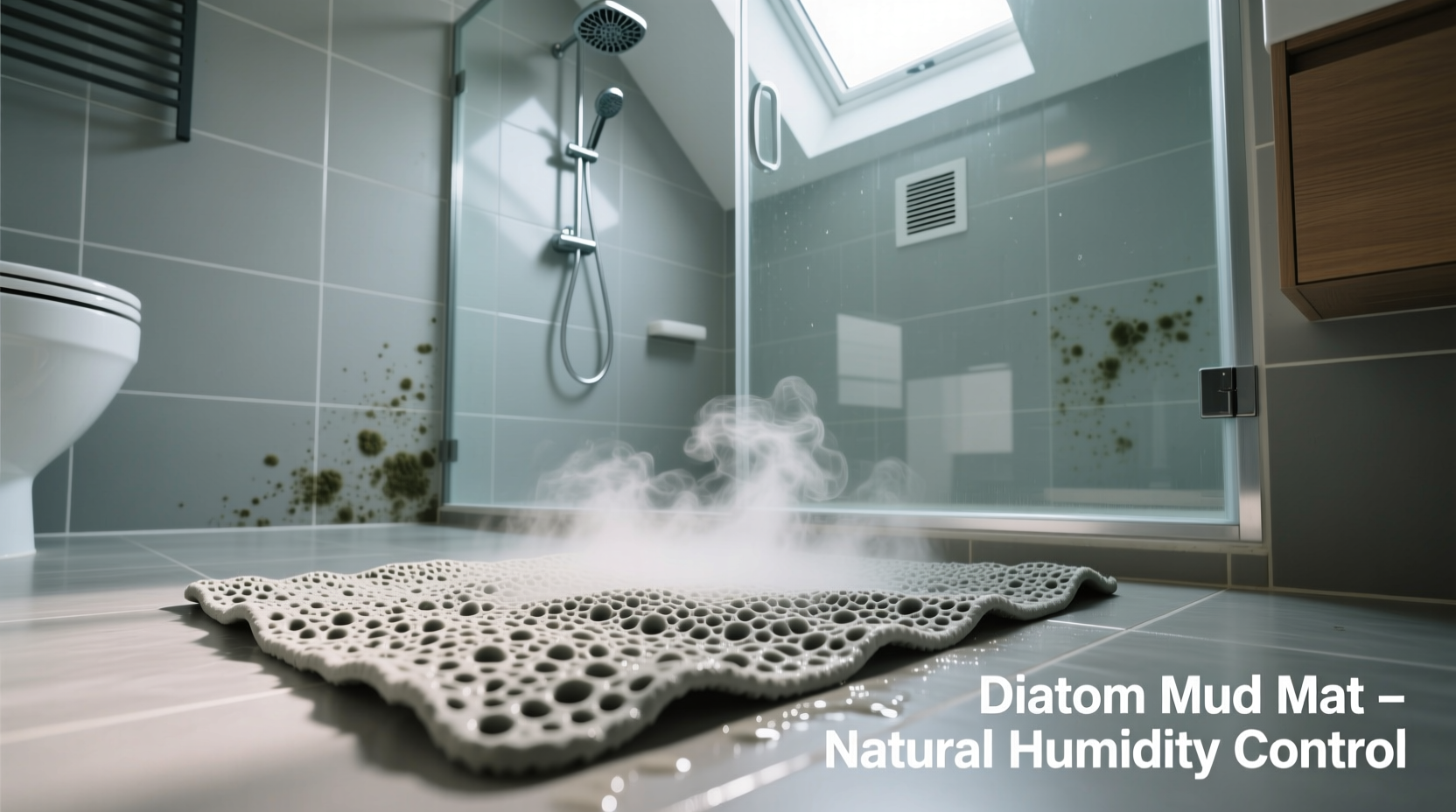 how to effectively use a diatom mud mat to control bathroom humidity and prevent mold