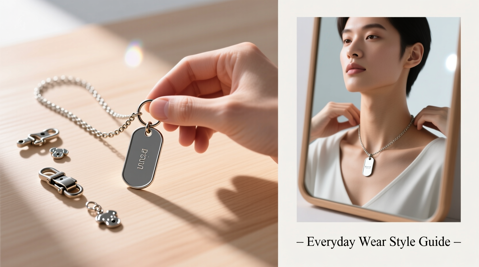 step by step guide to setting up and styling your dog tag necklace for everyday wear