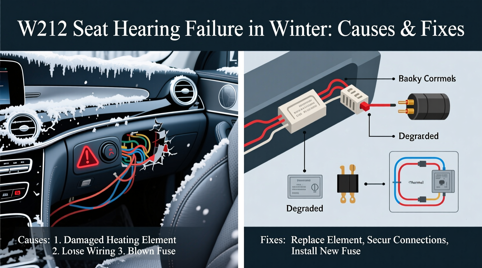 w212 seat heating failure winter