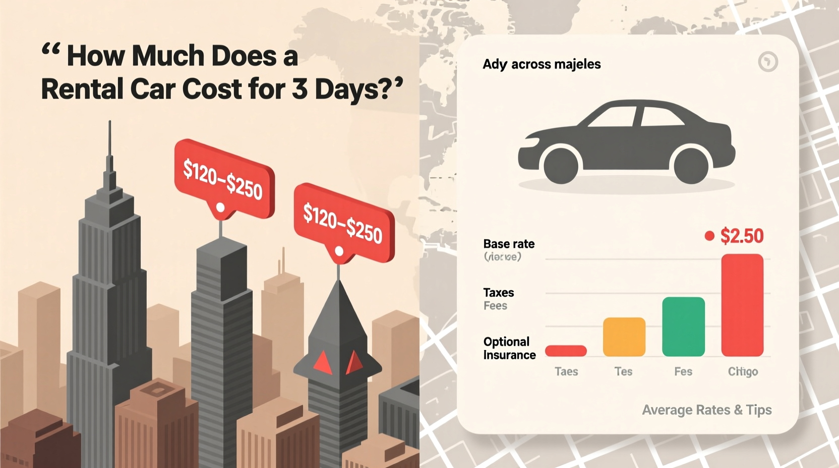 how much does a rental car cost for 3 days