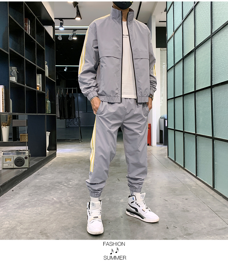Mens plus Tracksuit Set Two Piece  Sports Wear Jogging Suit Autumn  Men Colorblock Outfits Gym CLothes Men streetwear tracksuit