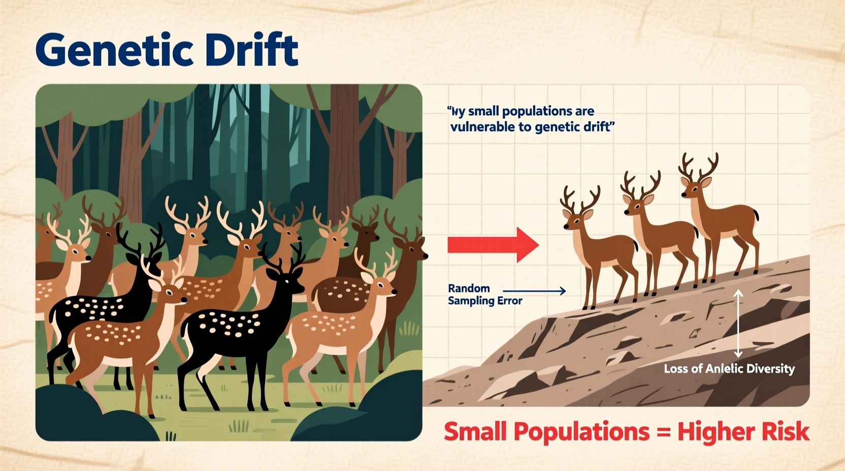 why small populations are vulnerable to genetic drift explained