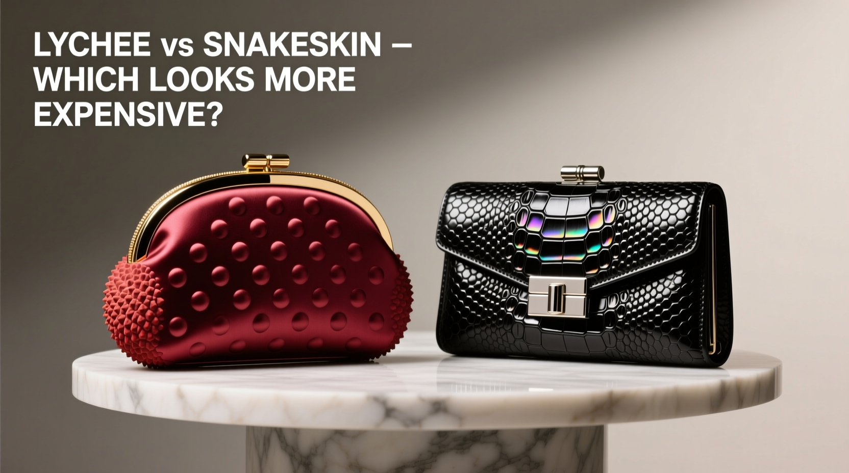 lychee pattern vs snakeskin clutch which one looks more expensive
