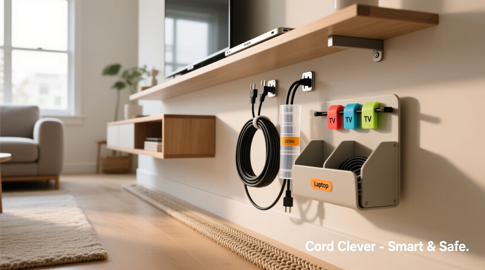 creative and practical ways to cover cords for a tidy and safe home