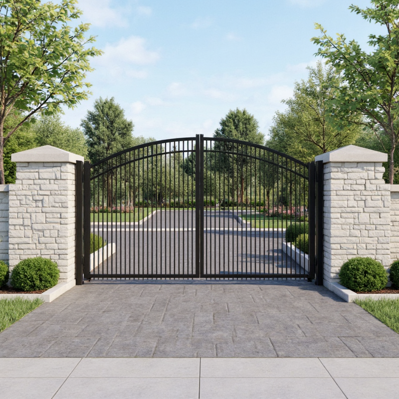 Driveway Gates for Automation Level, application: garden; sleek, elegant, modern design with ornate detailing.