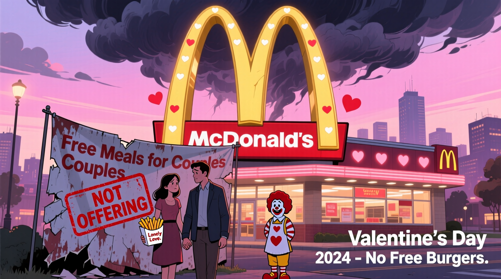 is mcdonalds letting couples eat for free on valentines day
