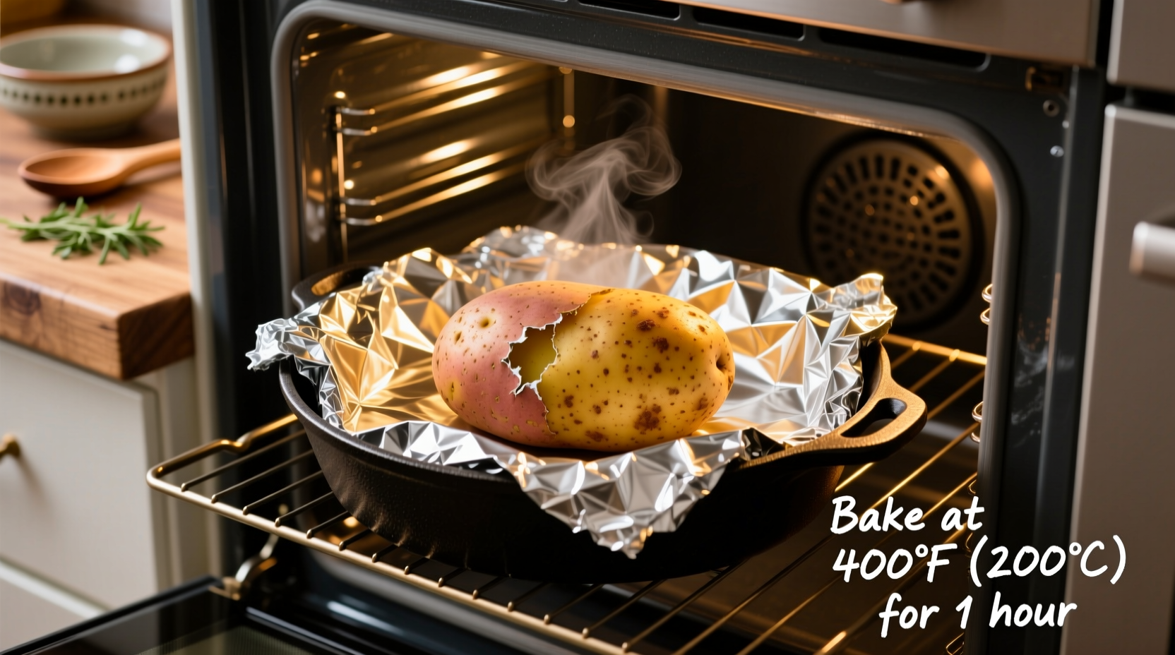 bake a potato in the oven with foil