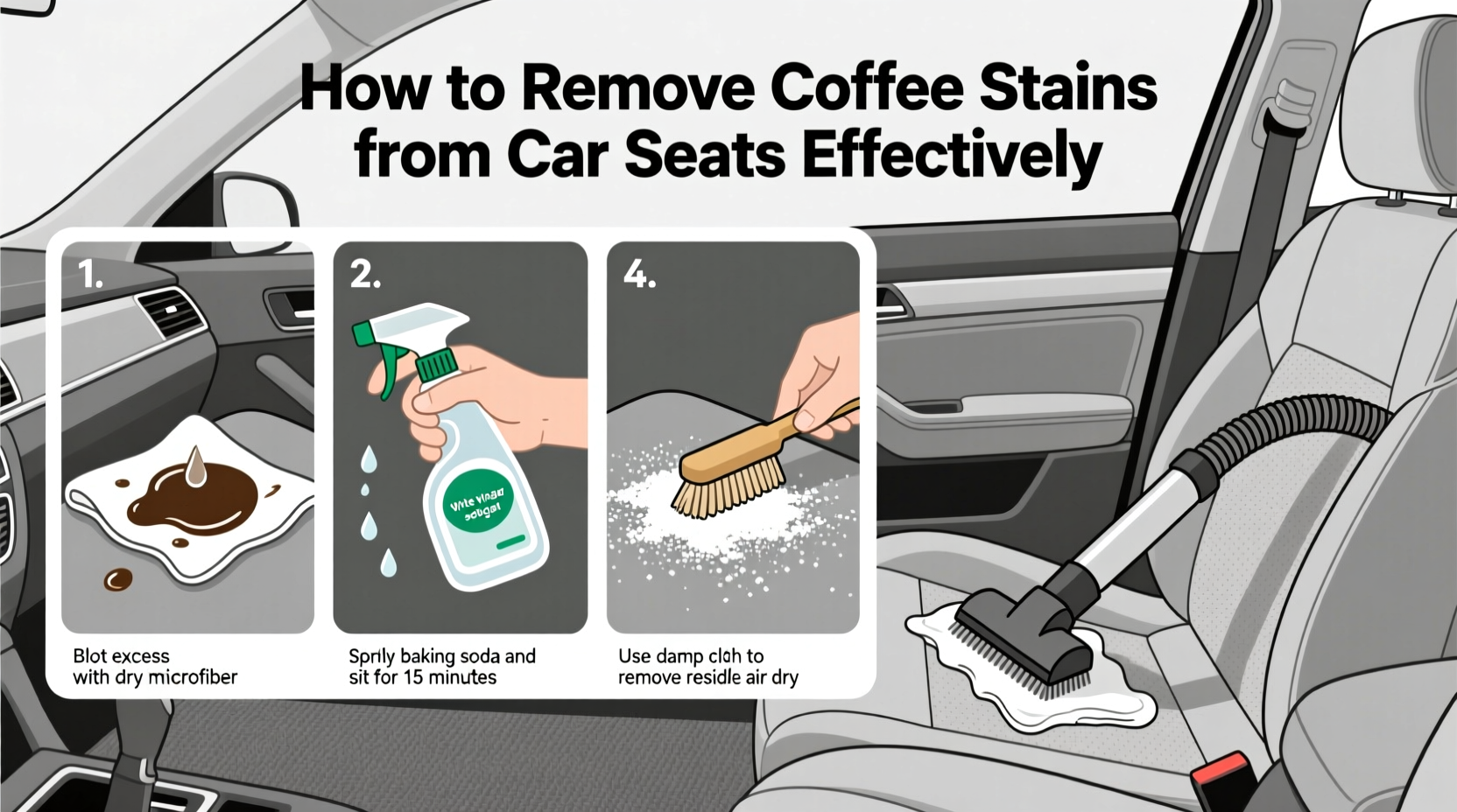 how do you get coffee stains out of car seats