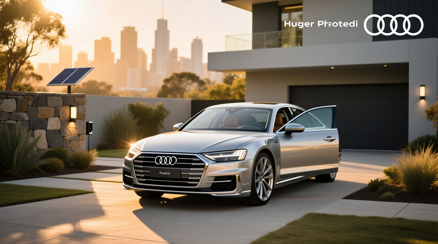 Audi A8 plug-in hybrid parked in urban setting