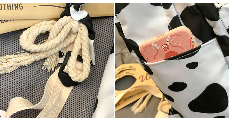 2022 Customized College Student Milk Cow New Designer Fashion School Harajuku Women Backpacks Lightweight Female Bag Book
