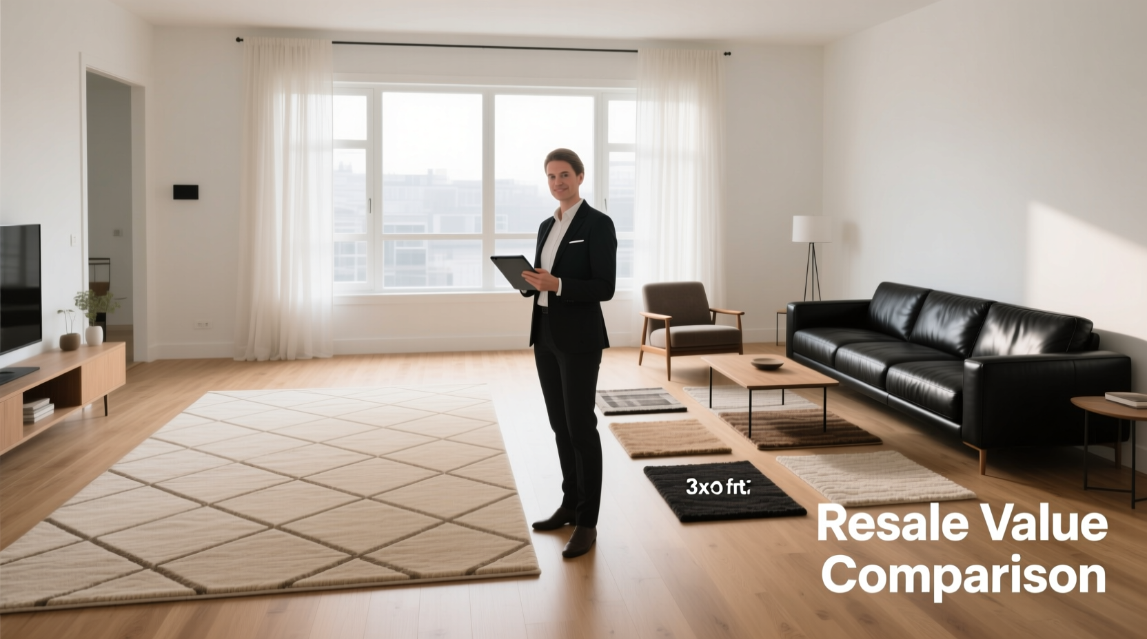 large area carpet vs several small rugs which is best for resale value