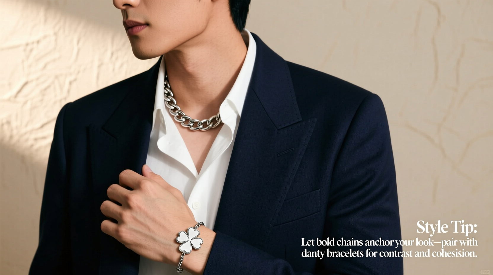 styling tips how to pair a cuban link chain with a clover bracelet for a cohesive look