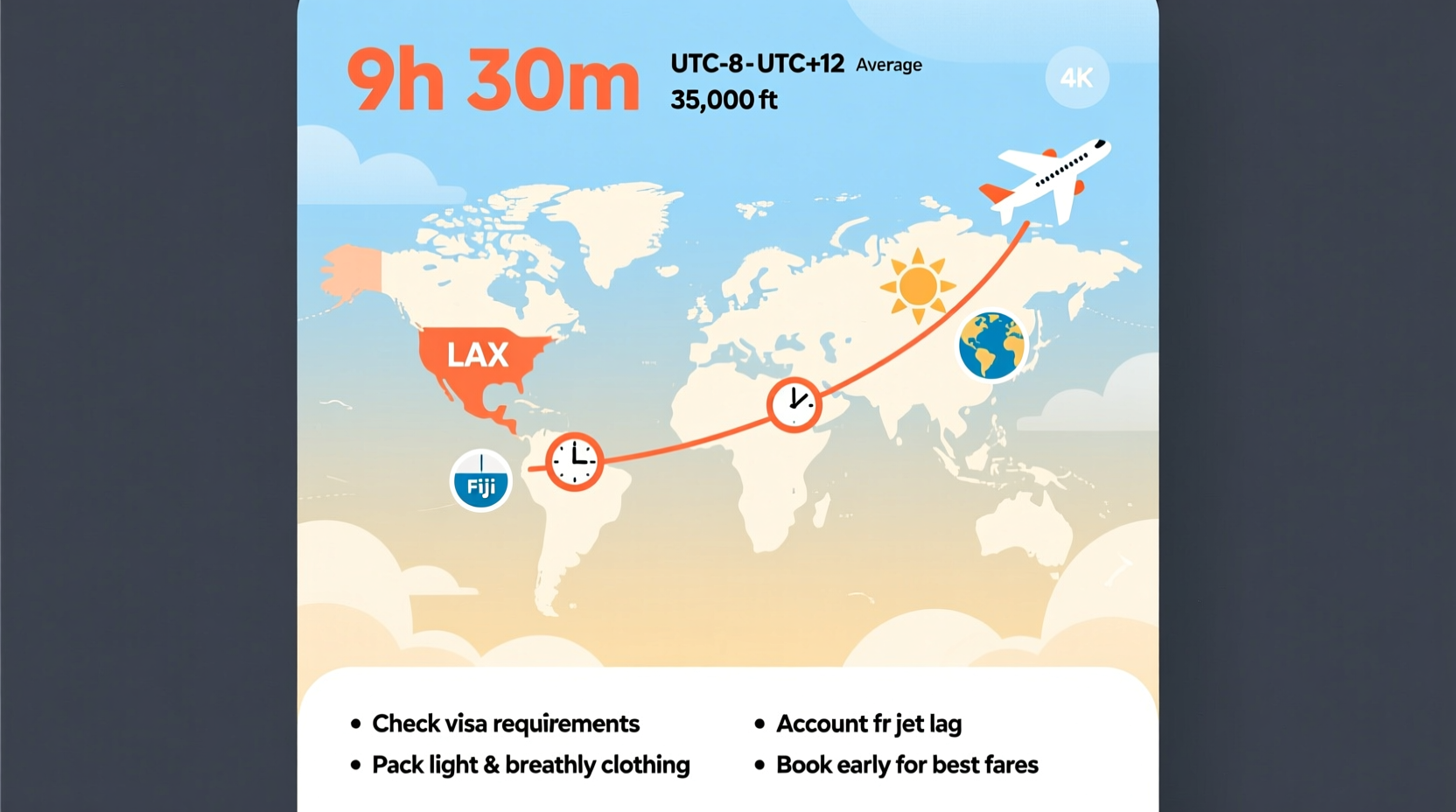how to plan your trip understanding flight duration from los angeles to fiji