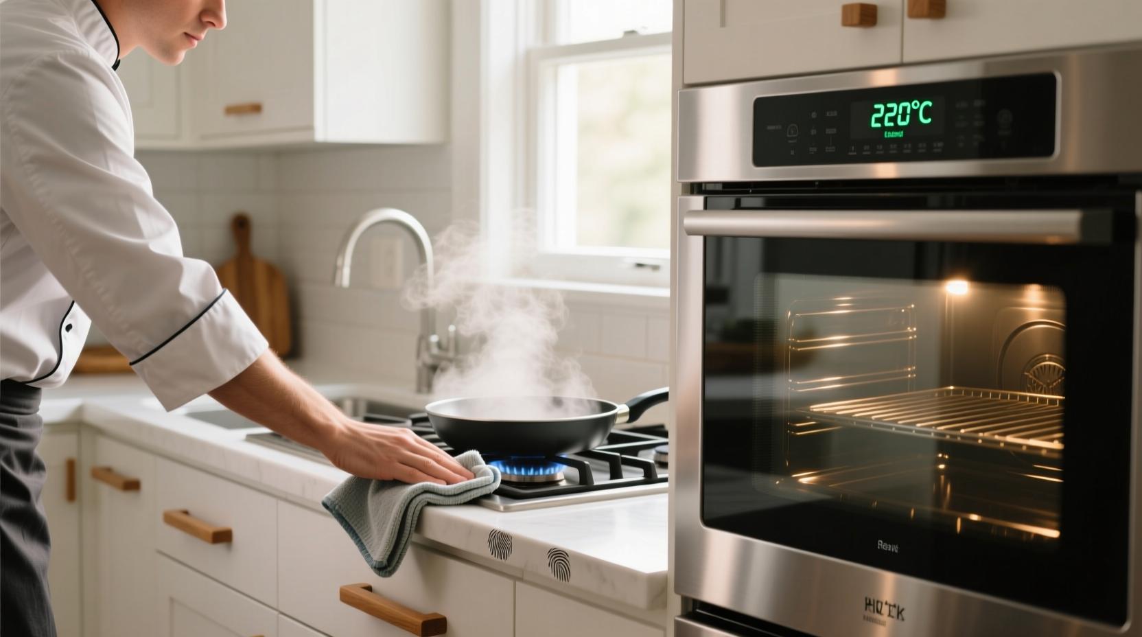 clean your stove while the oven is on