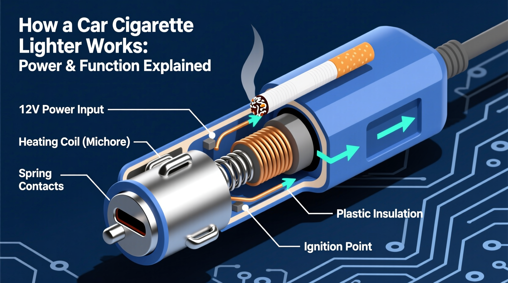 how does a cigarette lighter in a car work