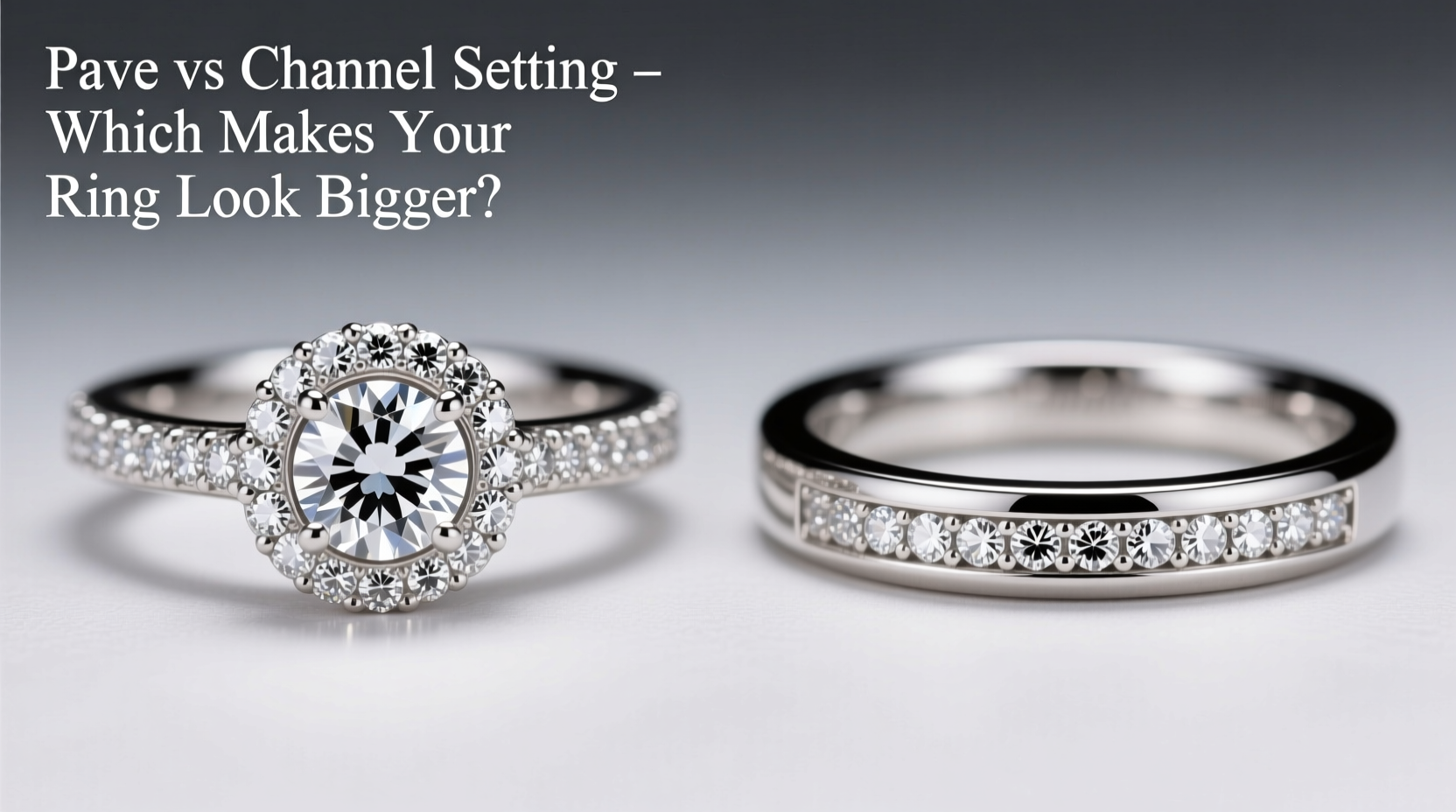 pave setting vs channel setting which diamond setting makes your ring look bigger