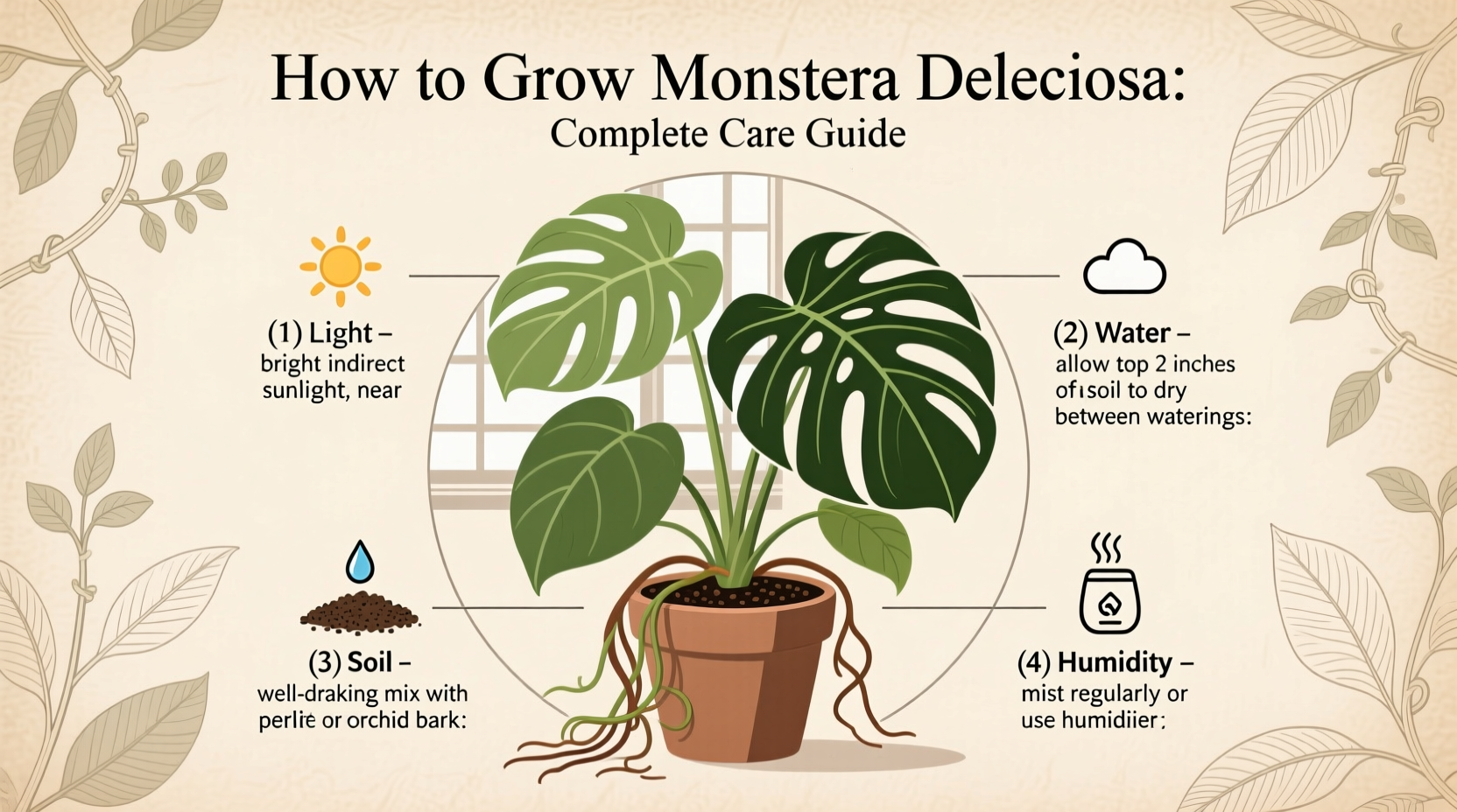 How to Grow Monstera Deliciosa: Complete Care Guide