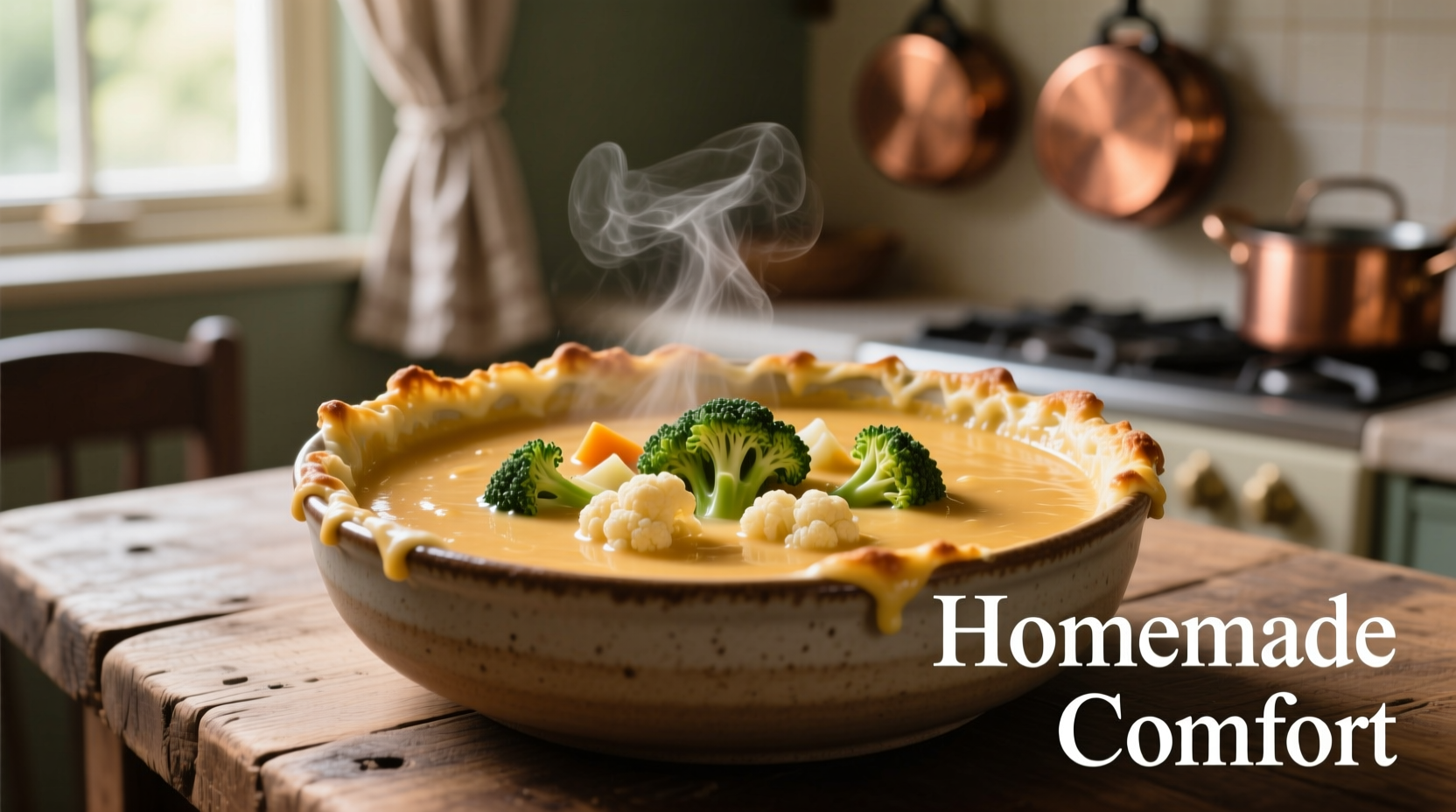 Creamy Broccoli Cauliflower Cheese Soup Recipe