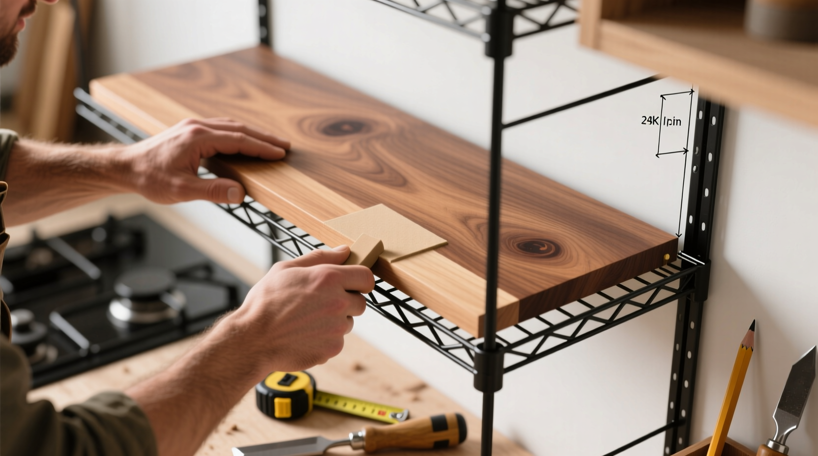 how to make wooden covers for wire shelving