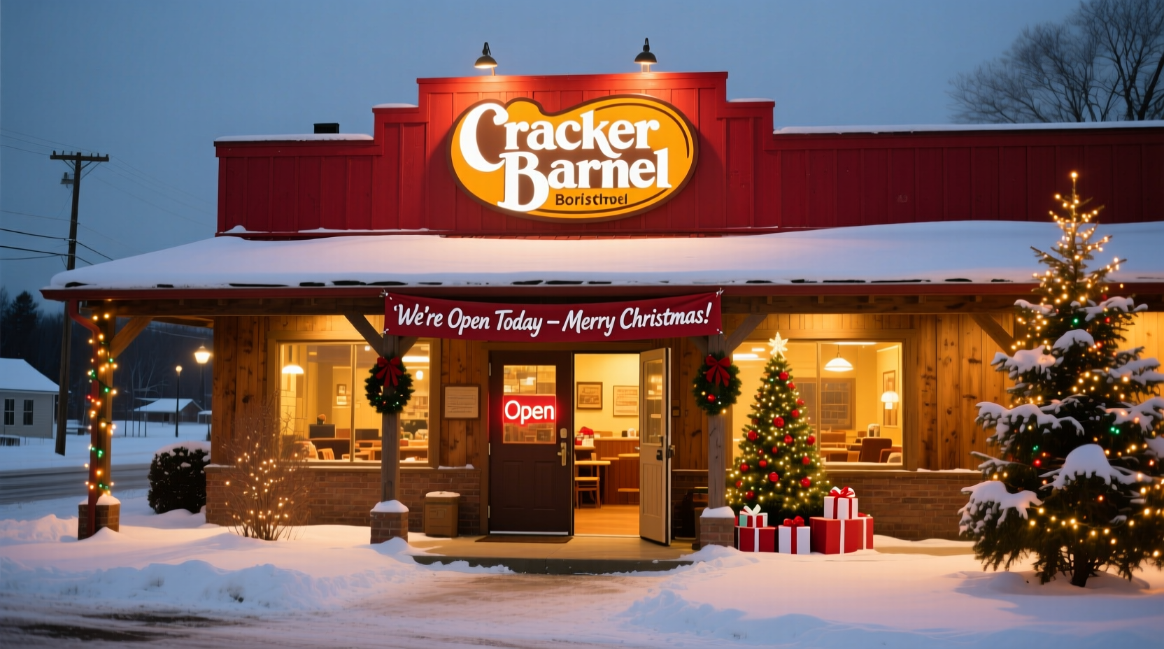 is the cracker barrel open on christmas day