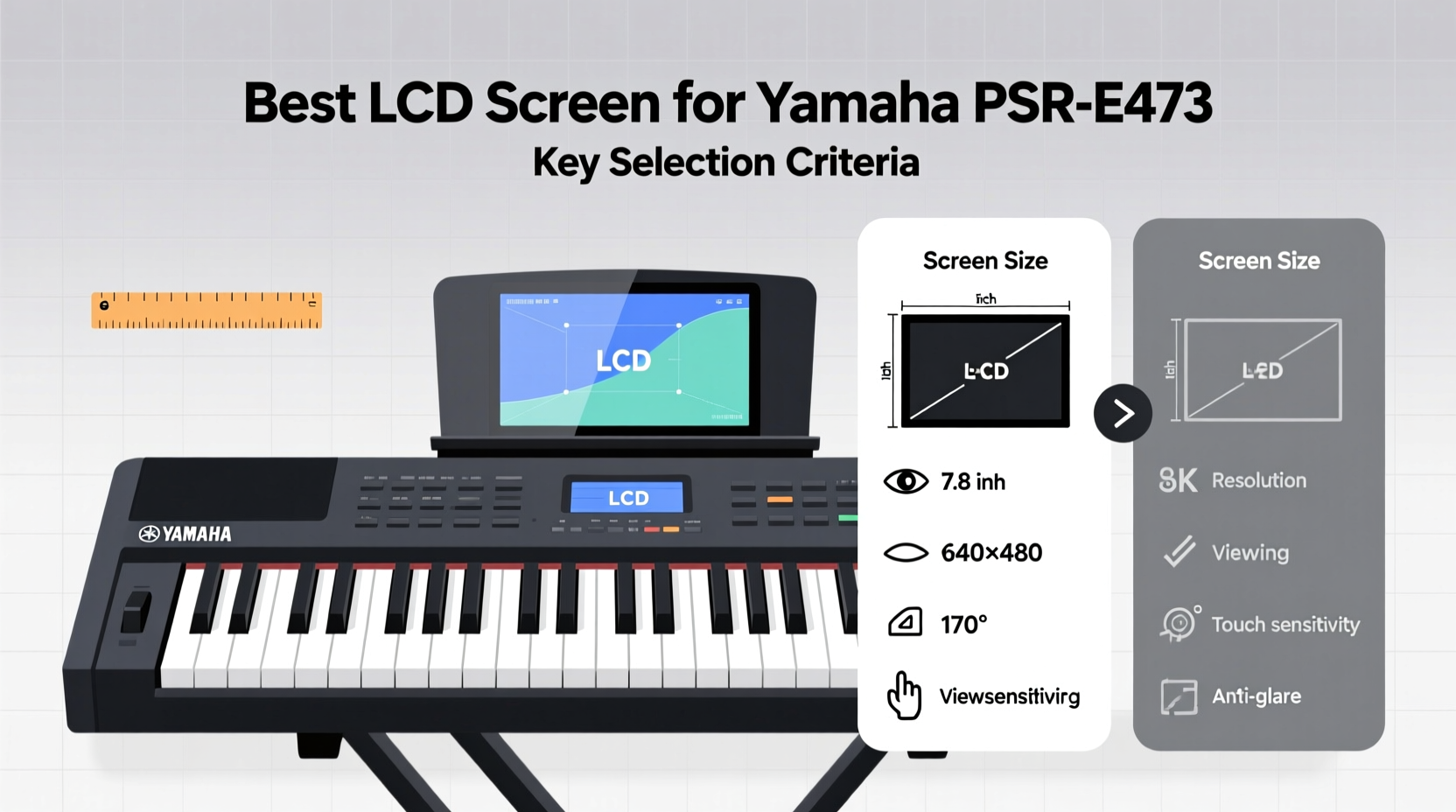 lcd screen for keyboard yamaha psr 473