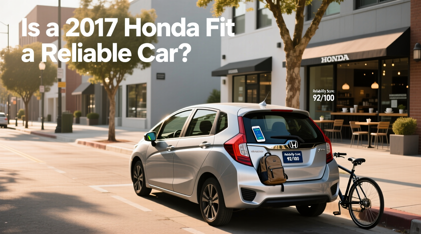 2017 Honda Fit hatchback in silver on a suburban driveway