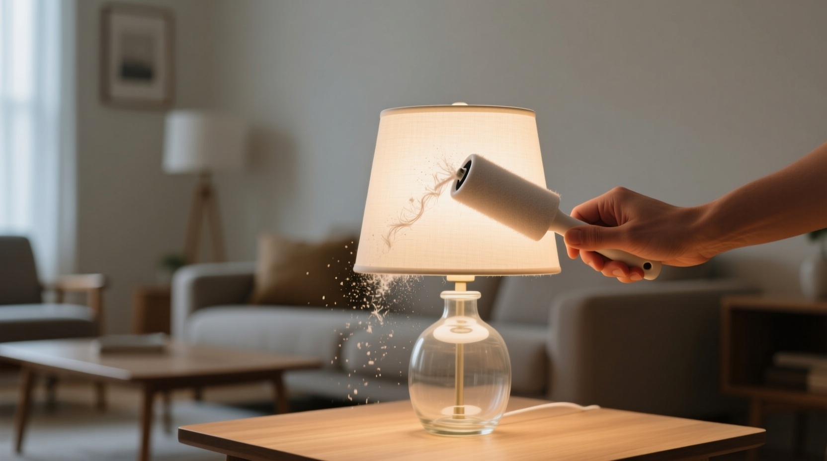 clean your lampshades with a lint roller