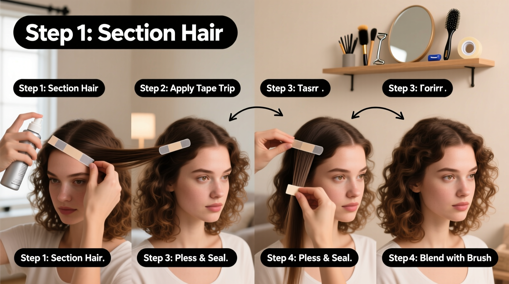 mastering diy a step by step guide to perfectly applying tape hair extensions yourself