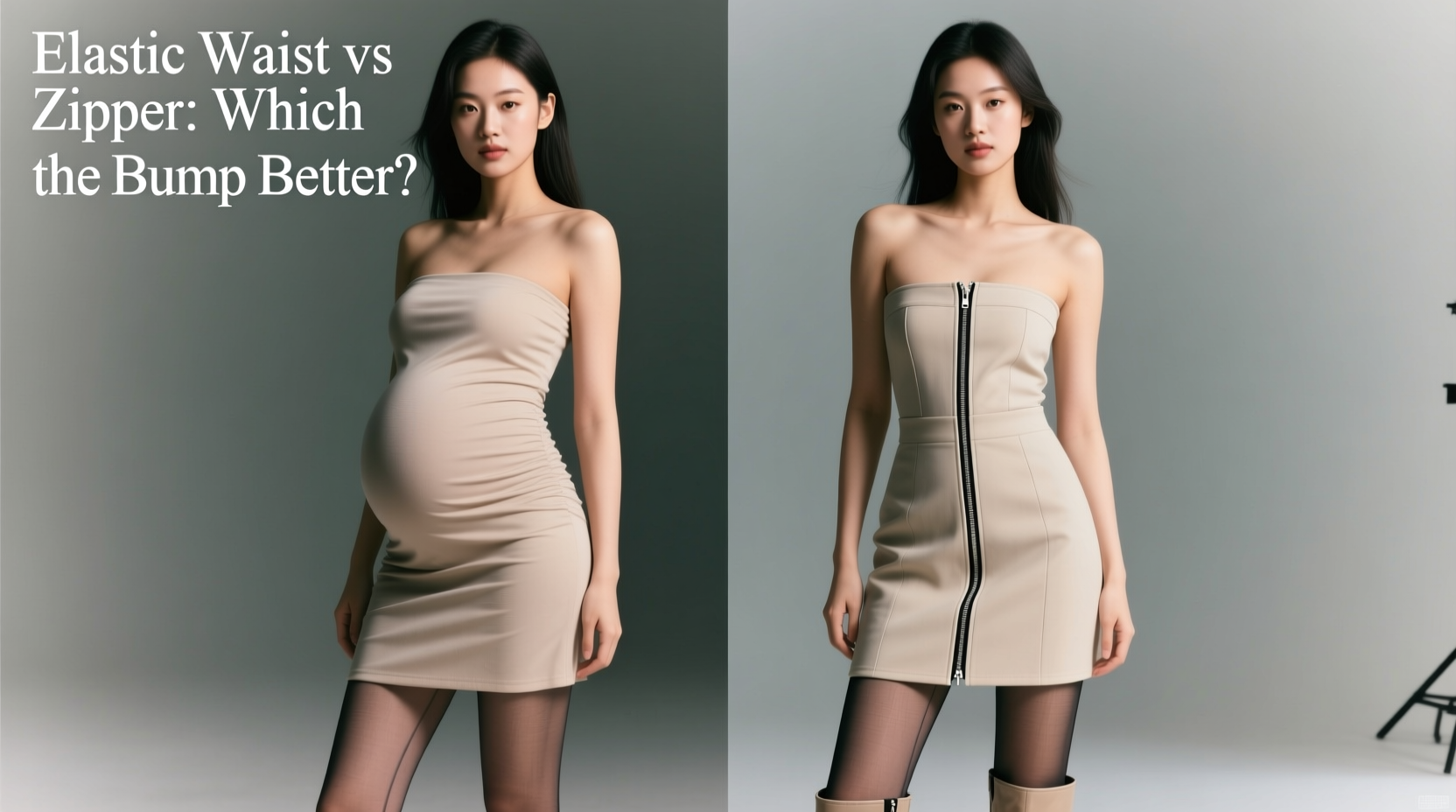 elastic waist vs zipper mini skirts which one hides the food baby better