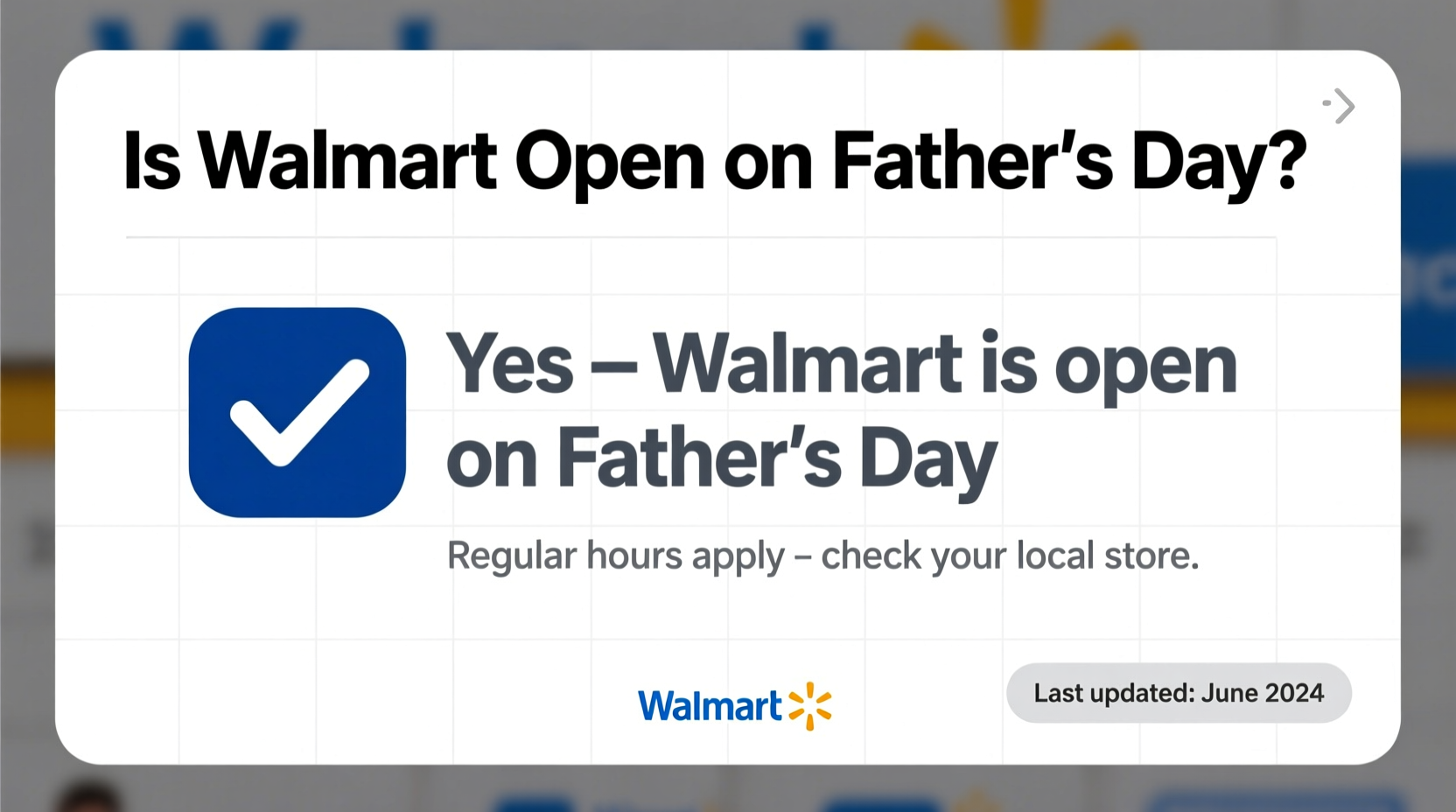 is walmart open on fathers day