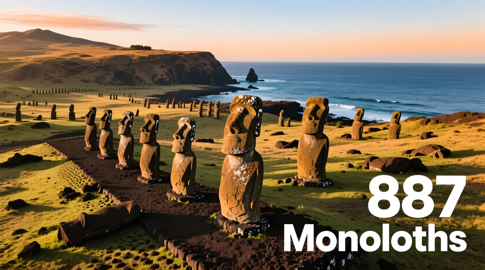 how many monoliths are found on easter island