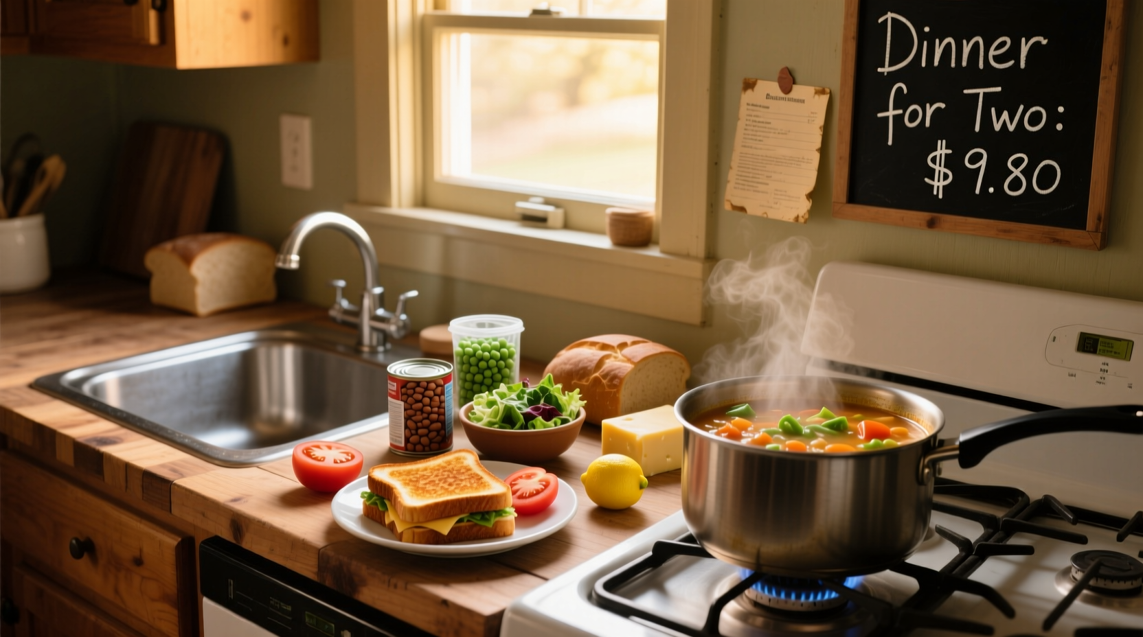 how to make dinner for two by spending less than 10 at