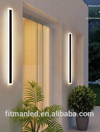 Modern IP65 Waterproof LED Wall Sconce – Long Strip, Indoor/Outdoor, 110/220V, 3000K