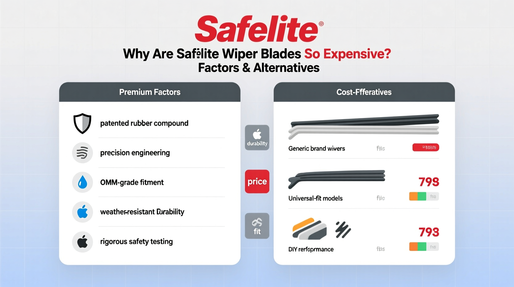 why are safelite wiper blades so expensive factors alternatives