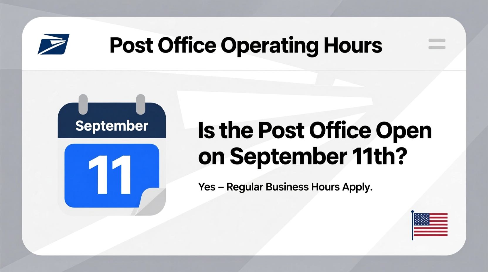 is the post office open on september 11th