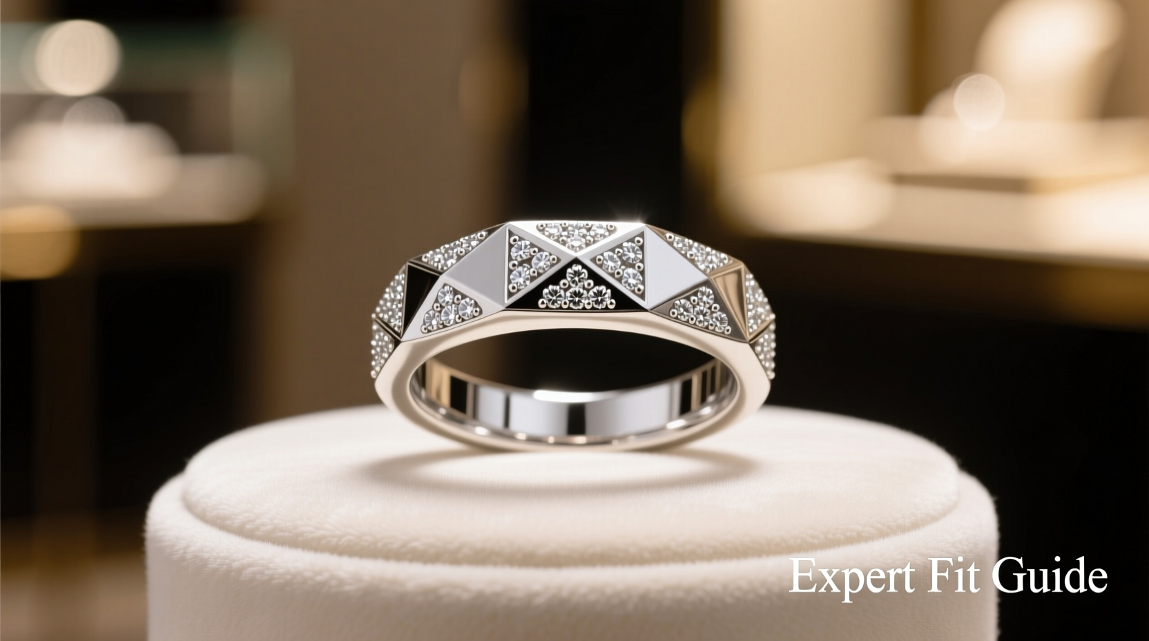 expert tips for choosing the perfect size geometric micro pave ring that fits flawlessly