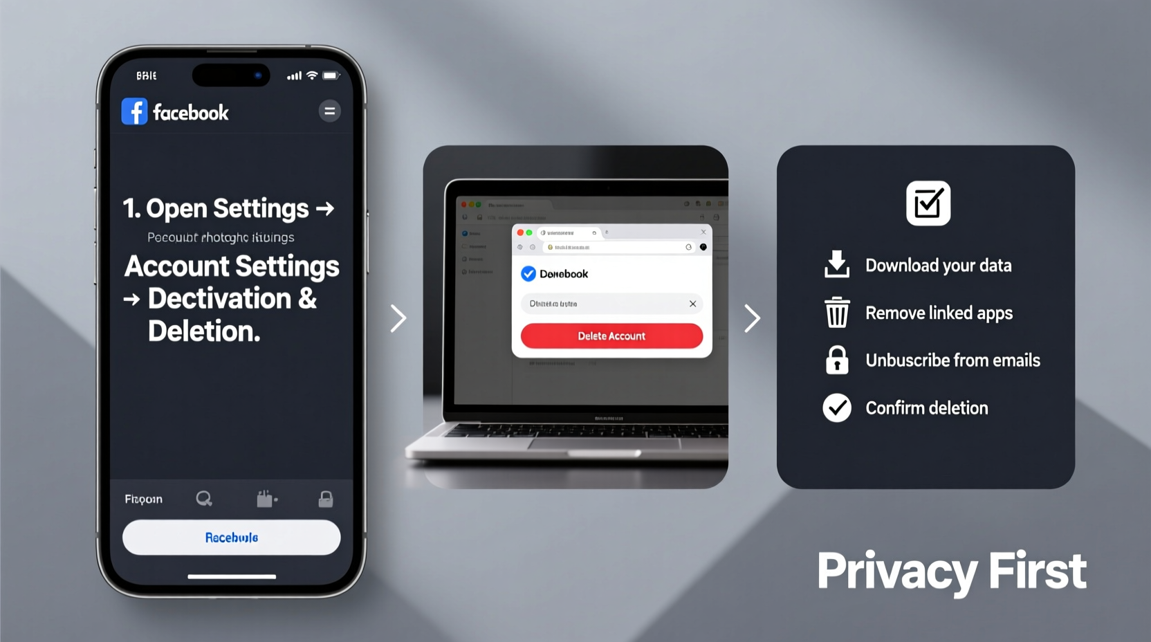 a step by step guide to permanently deleting your facebook account and protecting your data