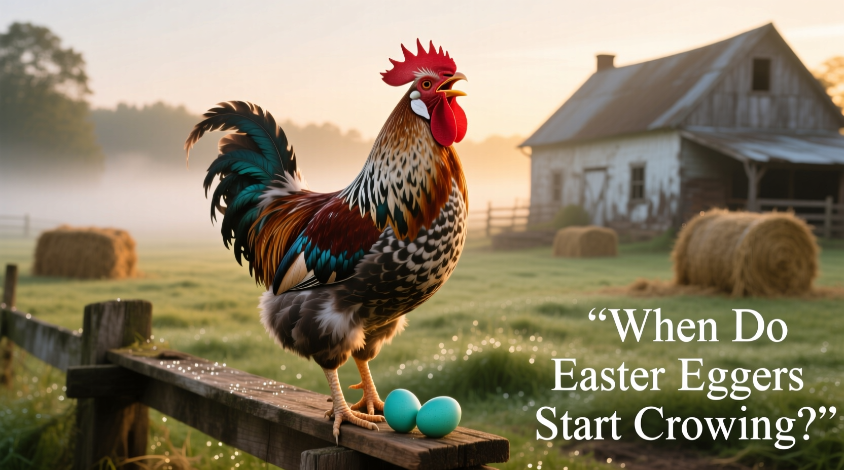 when do easter eggers start crowing