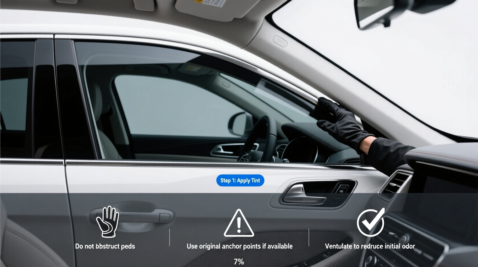 20 percent window tint on white car