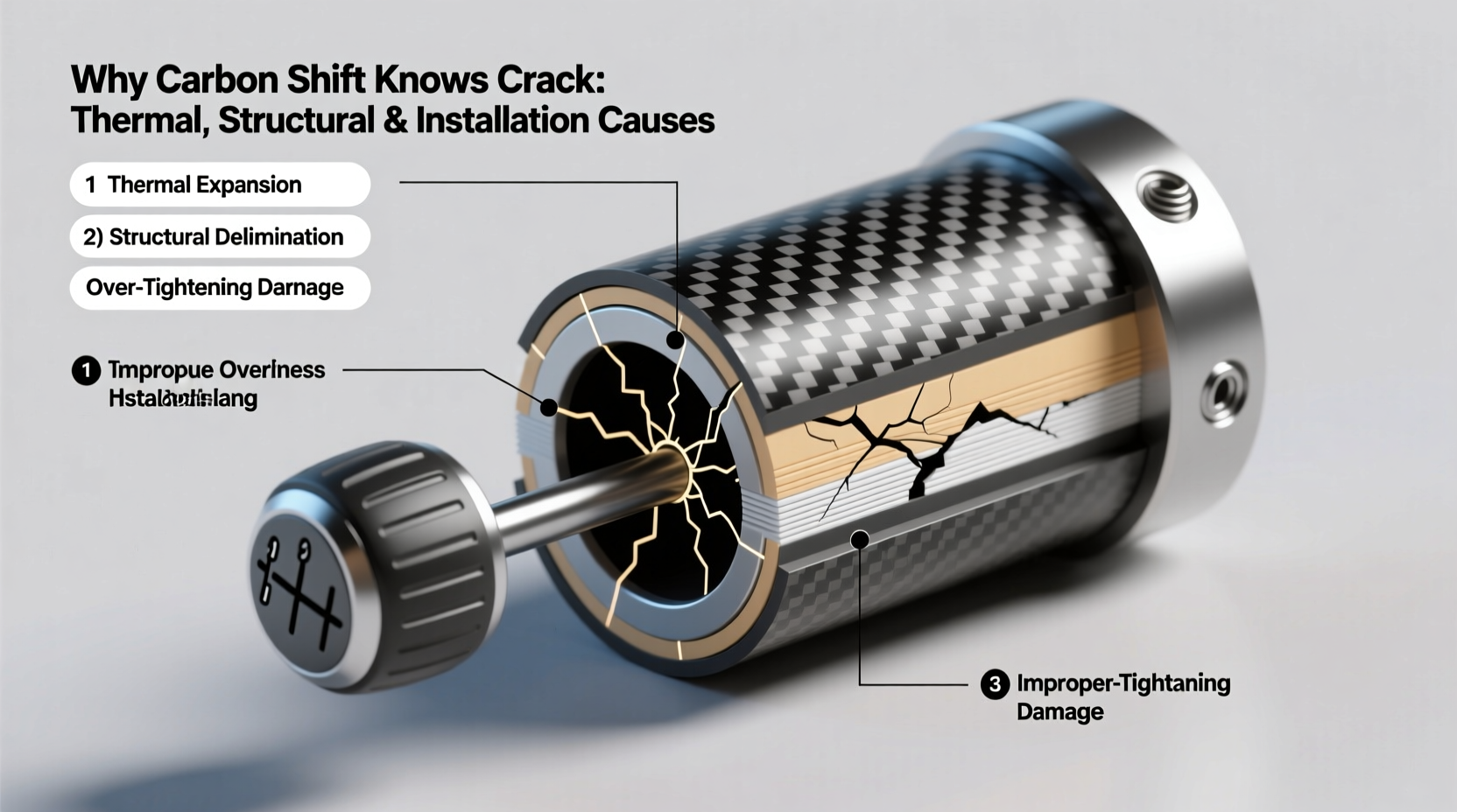 why carbon shift knobs crack