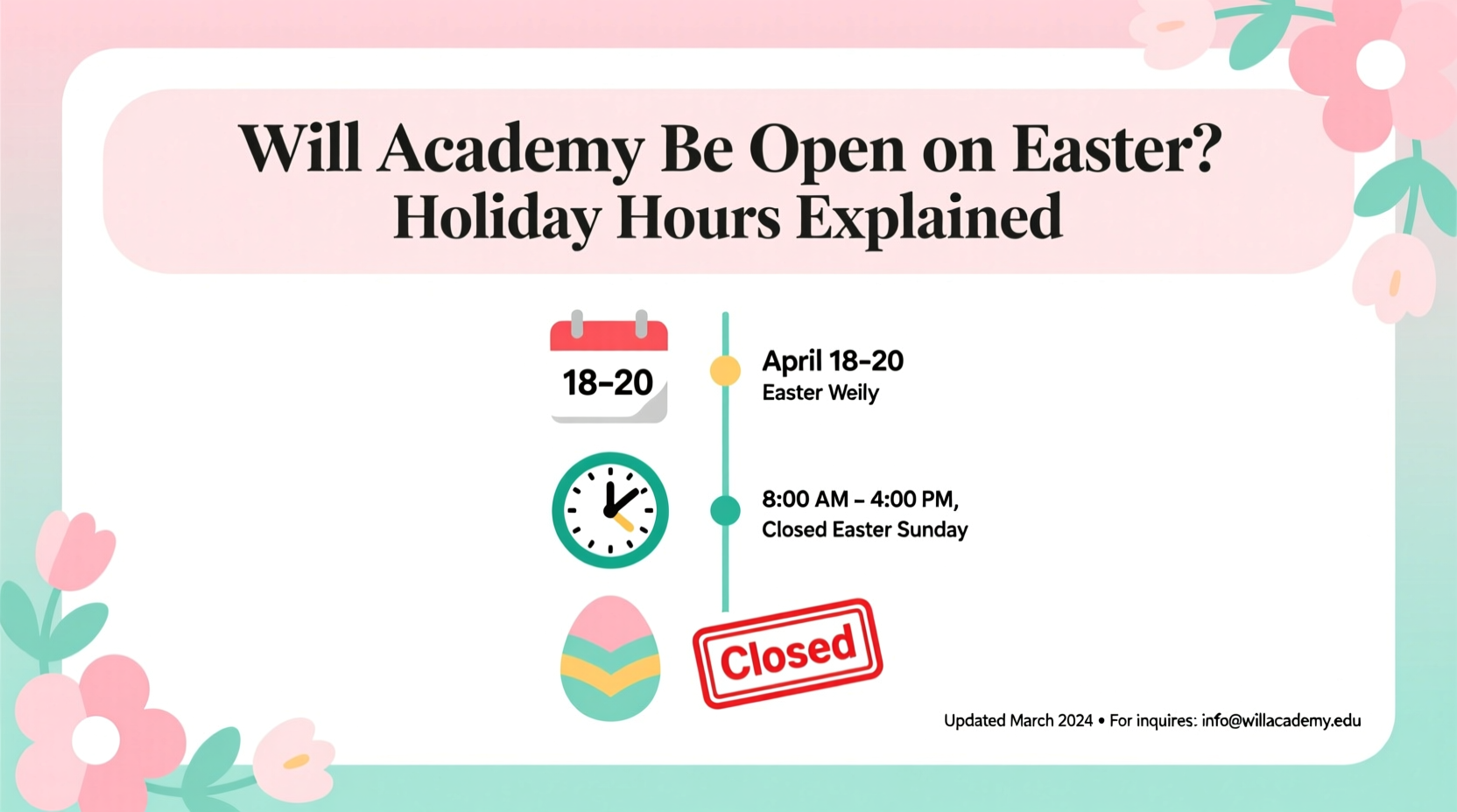 will academy be open on easter