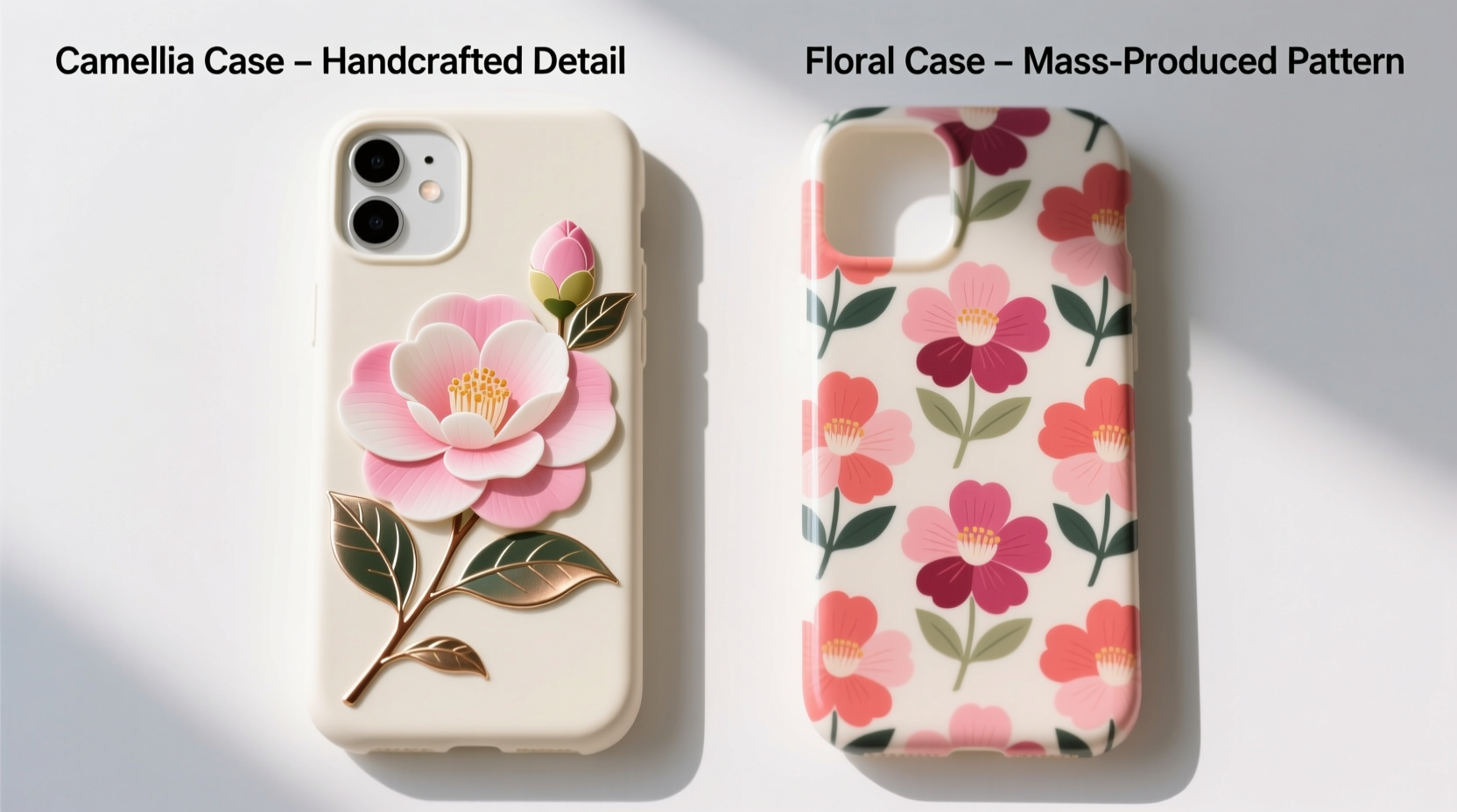 camellia phone cases vs regular floral cases whats the real difference in style and quality