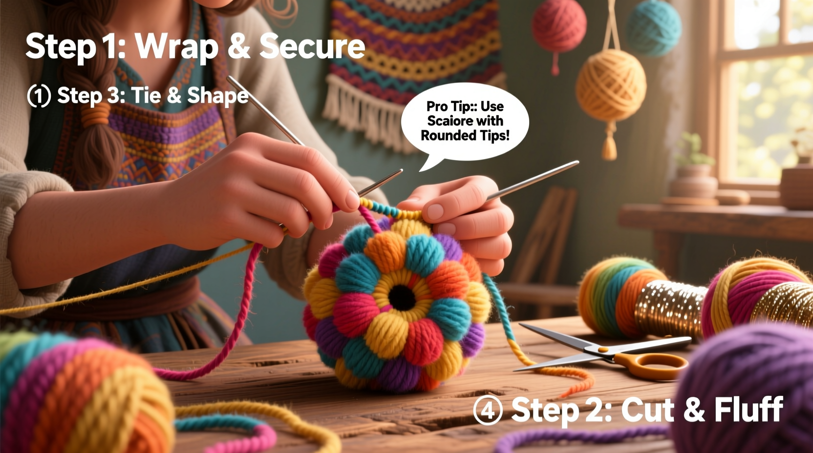 mastering yarn puff patterns step by step techniques for creative pom pom designs