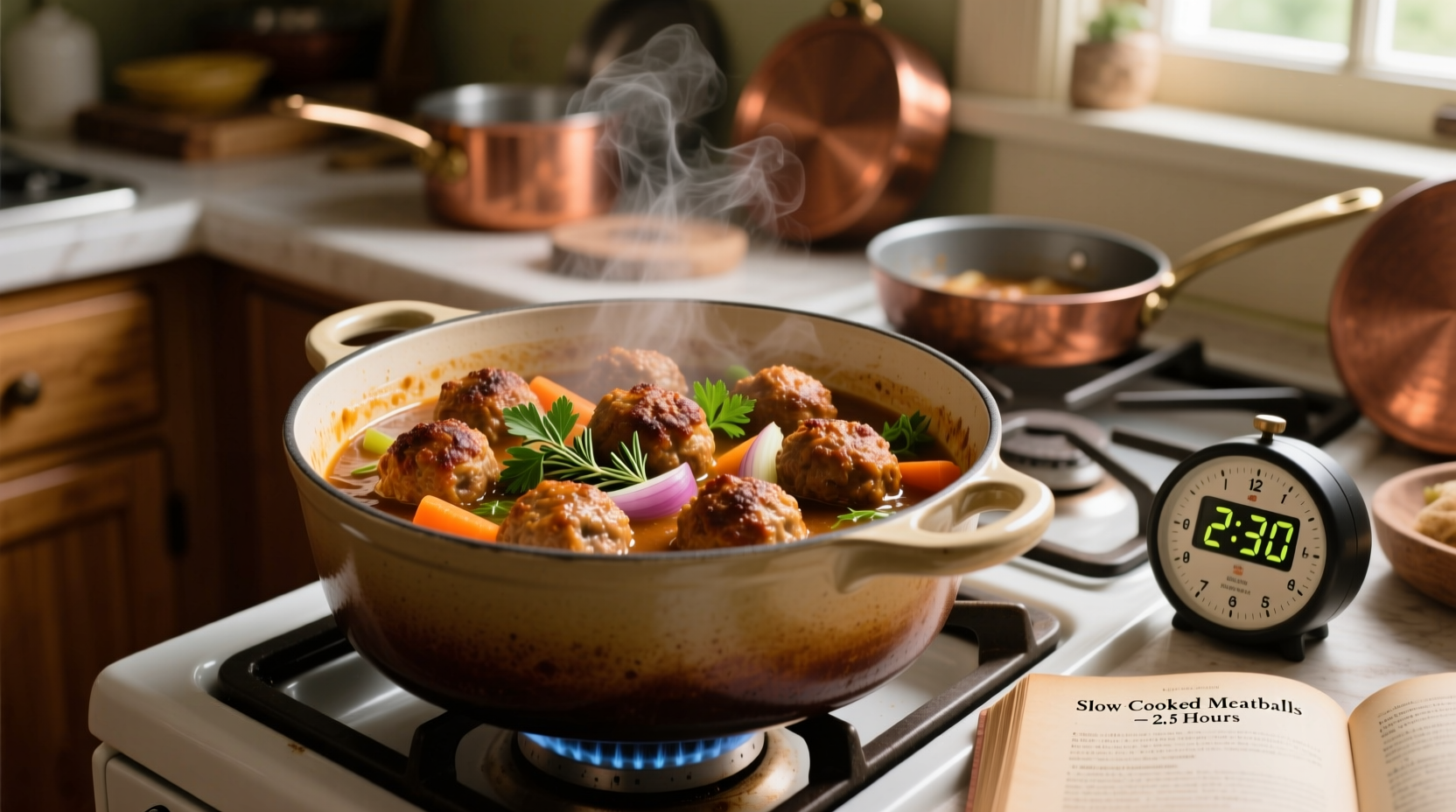 how long to slow cook meatballs