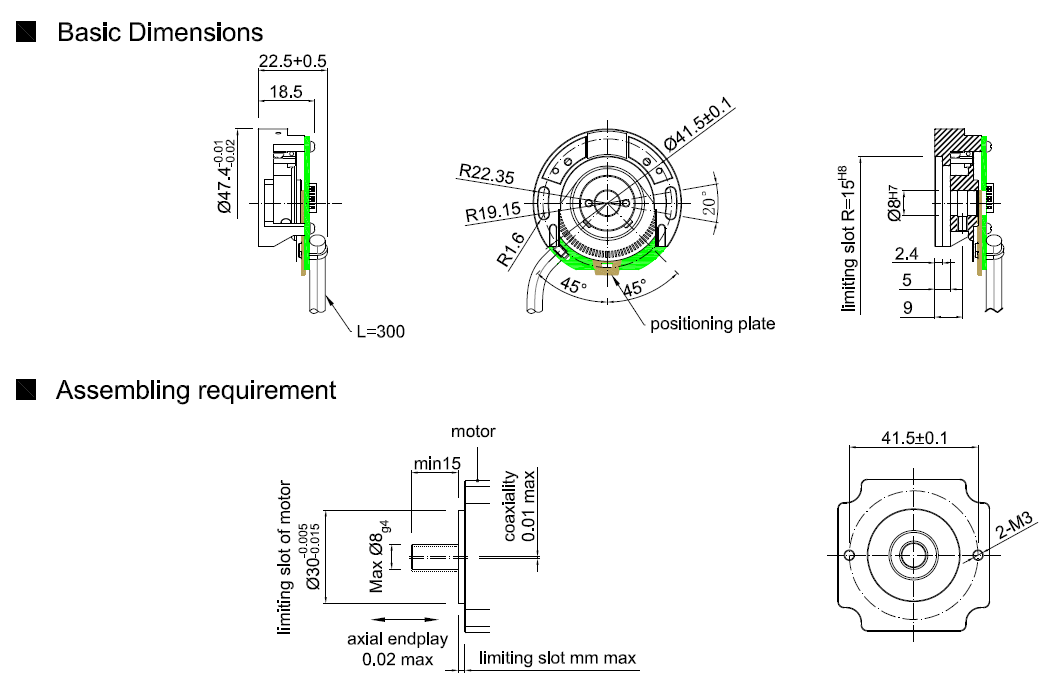 Optical Dc Motor Encoder Incremental Angle Rotary Encoder Z48-J Without Integral Bearing 1024ppr TTL Line Driver Output